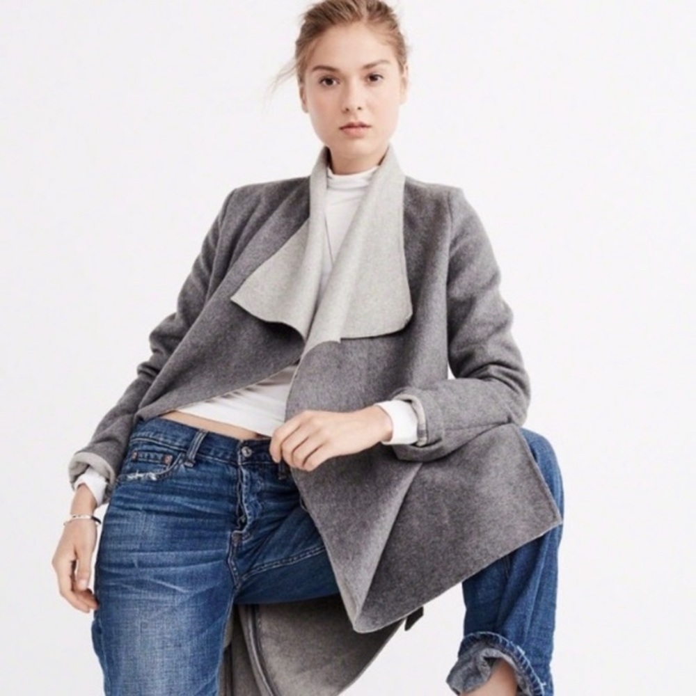 New Abercrombie & Fitch Wool Blend Wrap Coat S
